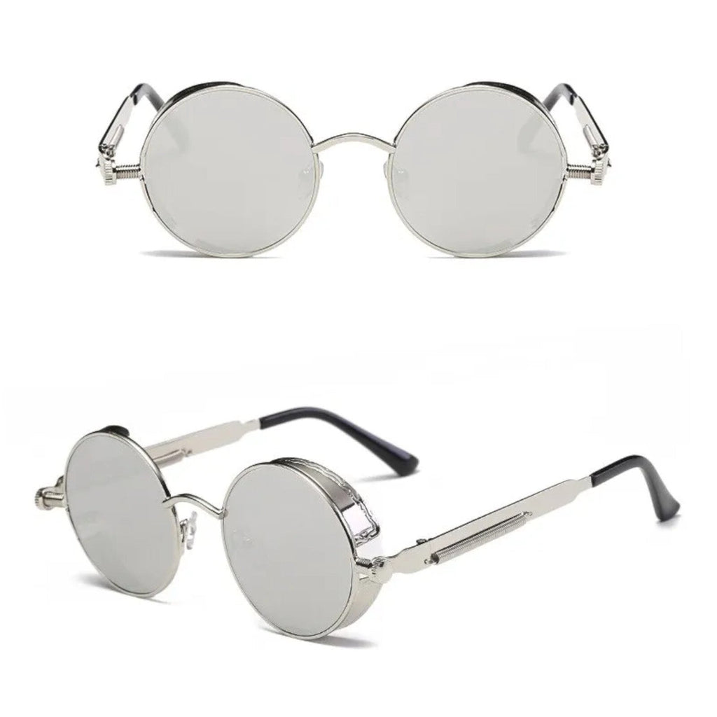 Runde schwarze Steampunk-Sonnenbrille