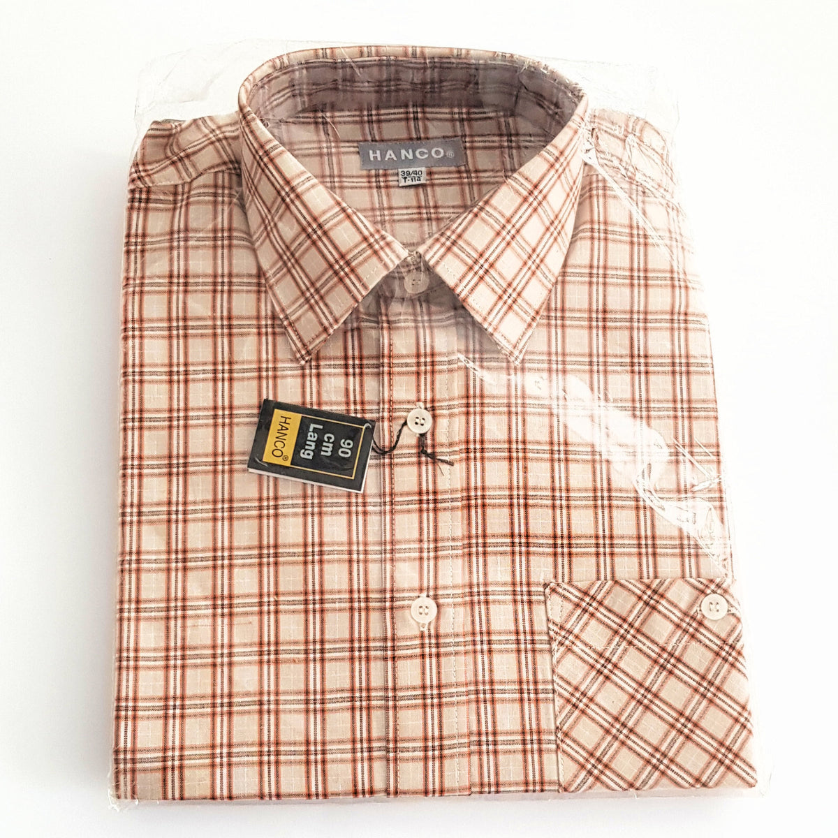 Hanco Herren Hemd Oberhemd Freizeithemd langarm kariert Gr. 39/40 extra lang - 3KShop.de