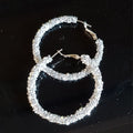 Silberne Strass-Creolen aus Edelstahl