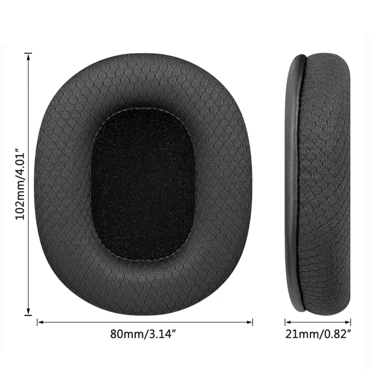 Ersatz Ohrpolster Audio Technica ATH M50X M40X M30X M20X MSR7 SX1 schwarz Mesh - 3KShop.de