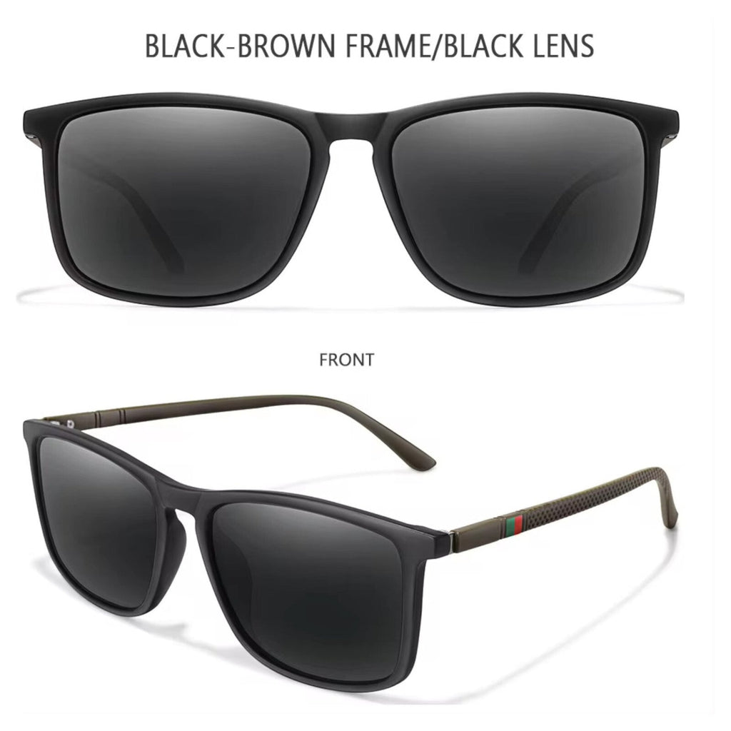 Schwarz-braune matte polarisierte Sonnenbrille