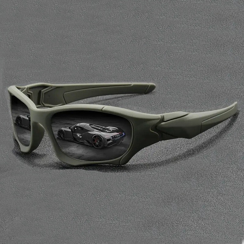 Schwarz-dunkelgraue Sport-Sonnenbrille