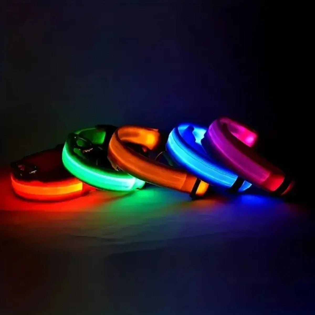 LED-Hundehalsband aus Nylon 45–58 cm