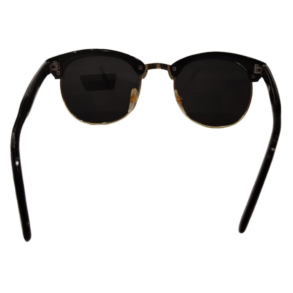 Schwarz-goldene Vintage Sonnenbrille mit Smoke-Gläsern