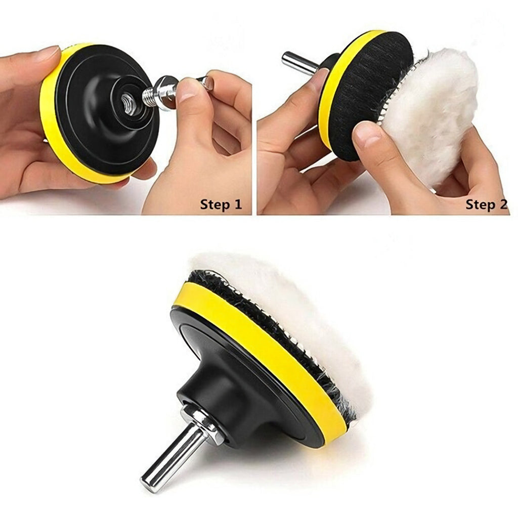 Polierteller Polier Set Polierpads Klett Schwamm Polierscheibe 11 teilig 80mm - 3KShop.de