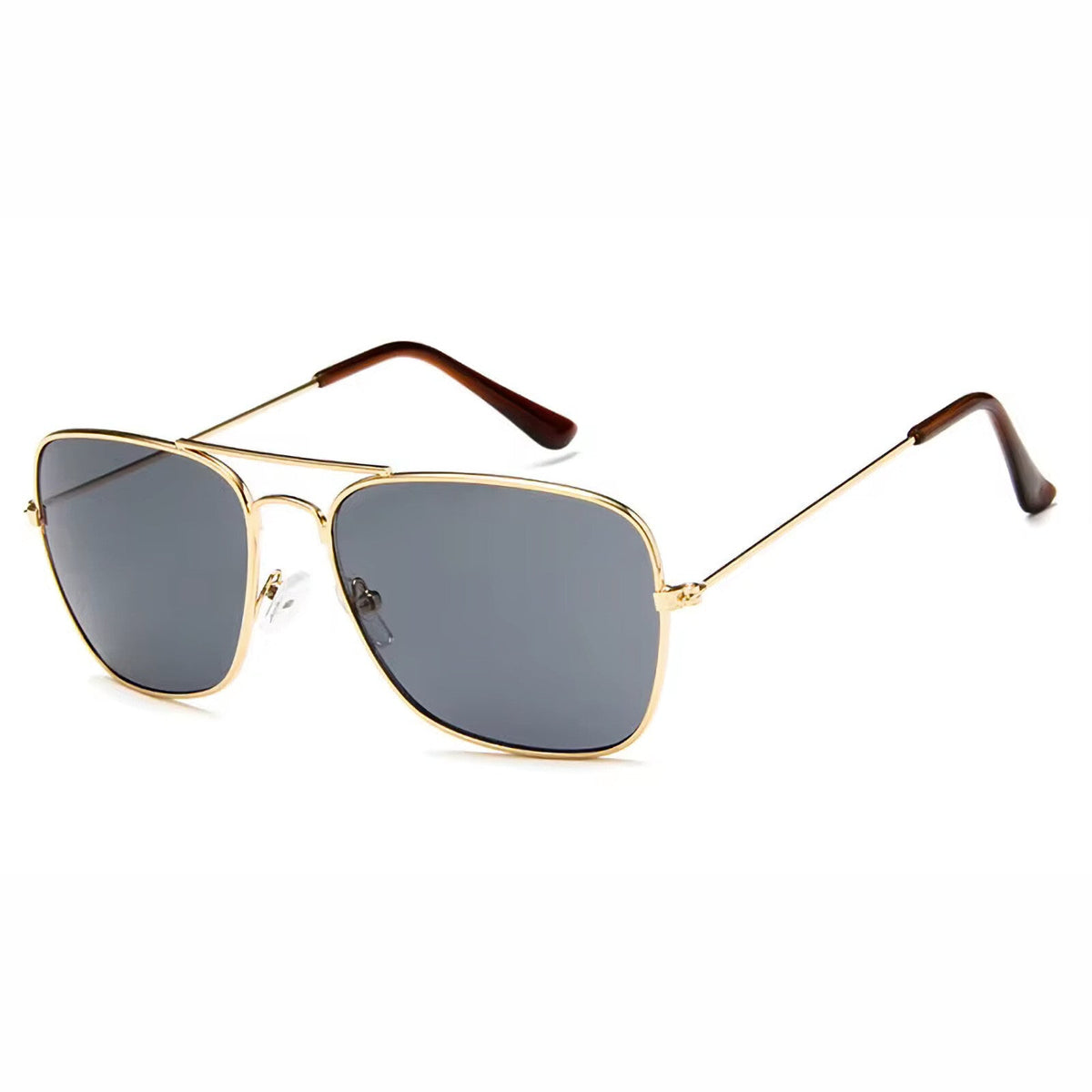 Gold-graue Piloten-Sonnenbrille mit UV400-Schutz