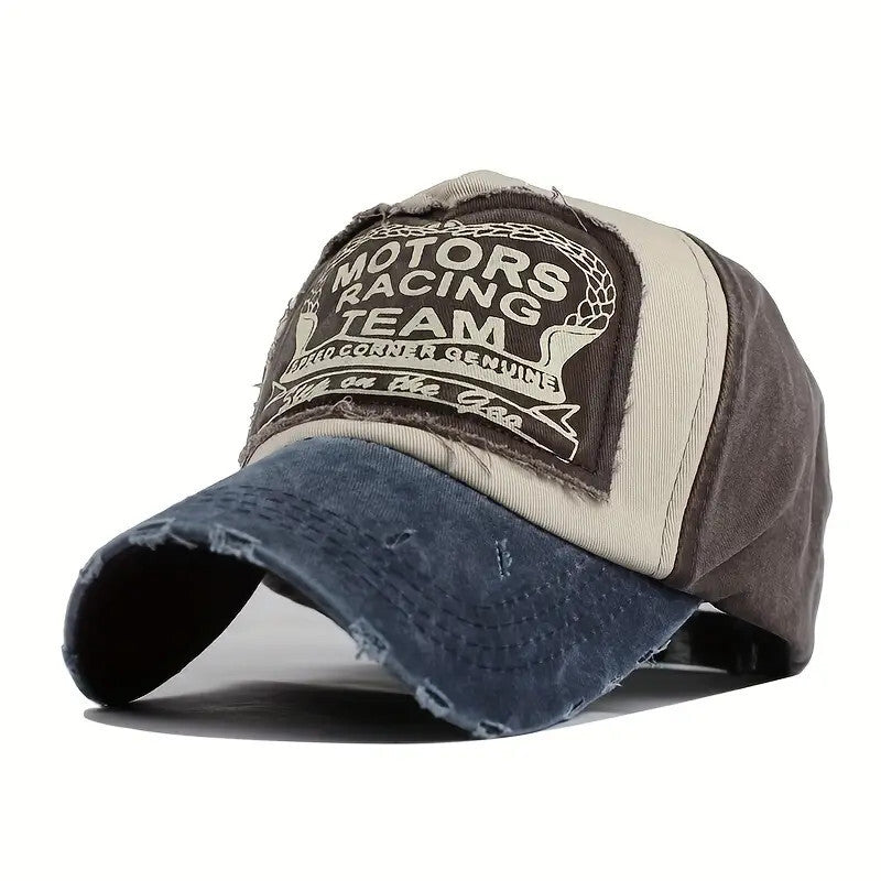 Motor Racing Vintage-Basecap aus Baumwolle mit Retro-Stickerei