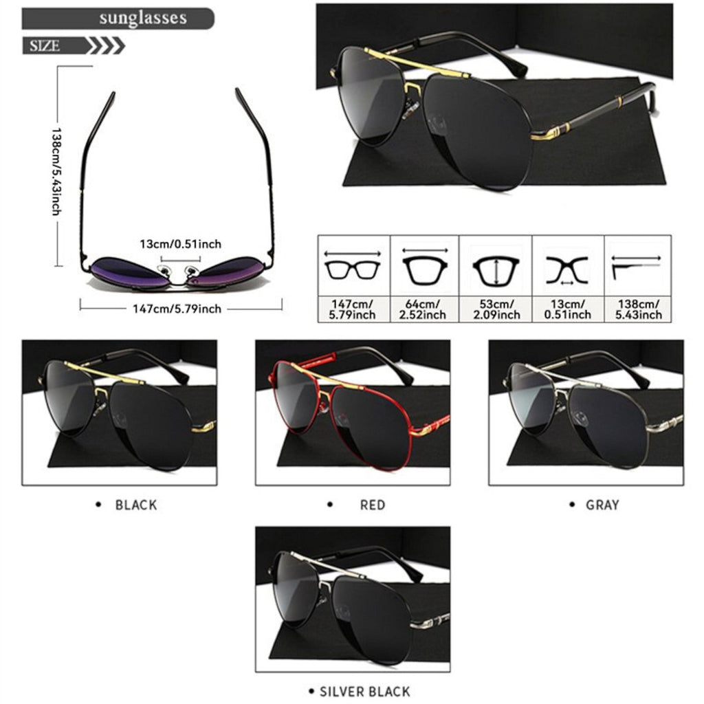 Schwarz-rot-goldene Piloten-Sonnenbrille