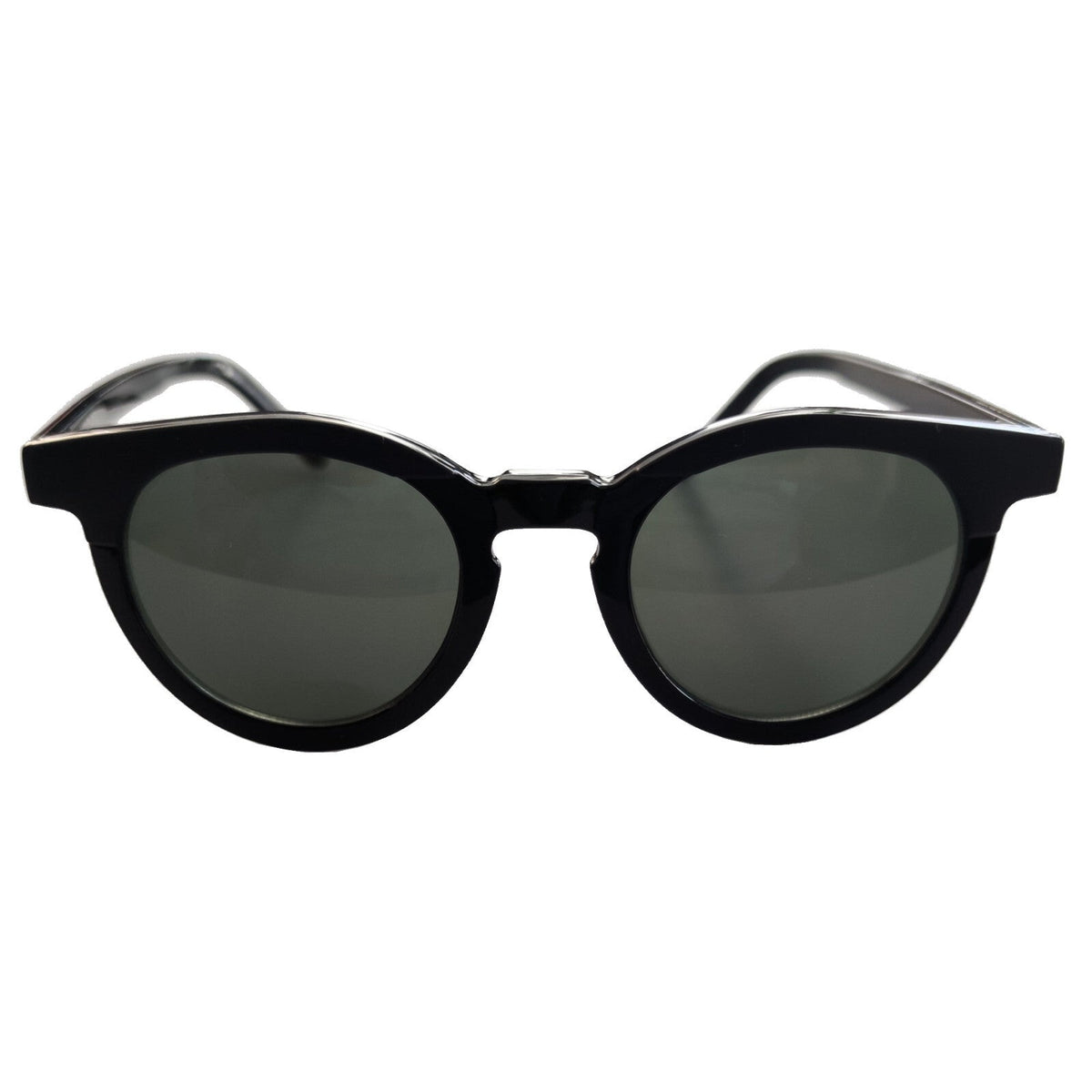 Schwarze Cat-Eye-Sonnenbrille matt und glänzend