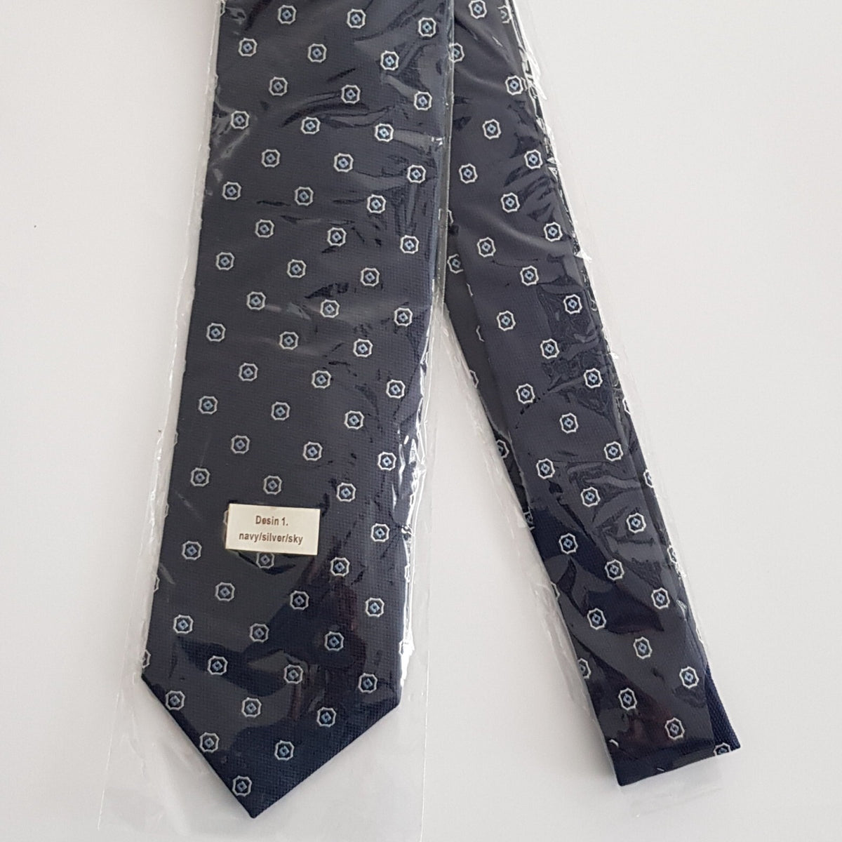 Original Mijas Herren Anlass / Business Krawatte Navyblau Silber Sky - 3KShop.de