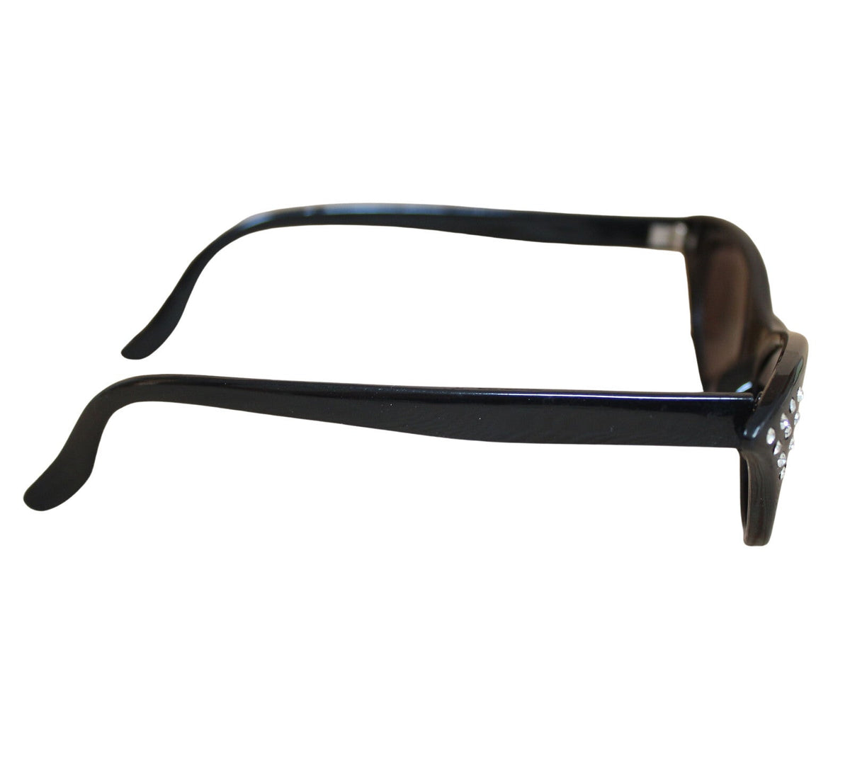Schwarze Cat-Eye-Sonnenbrille mit Strass
