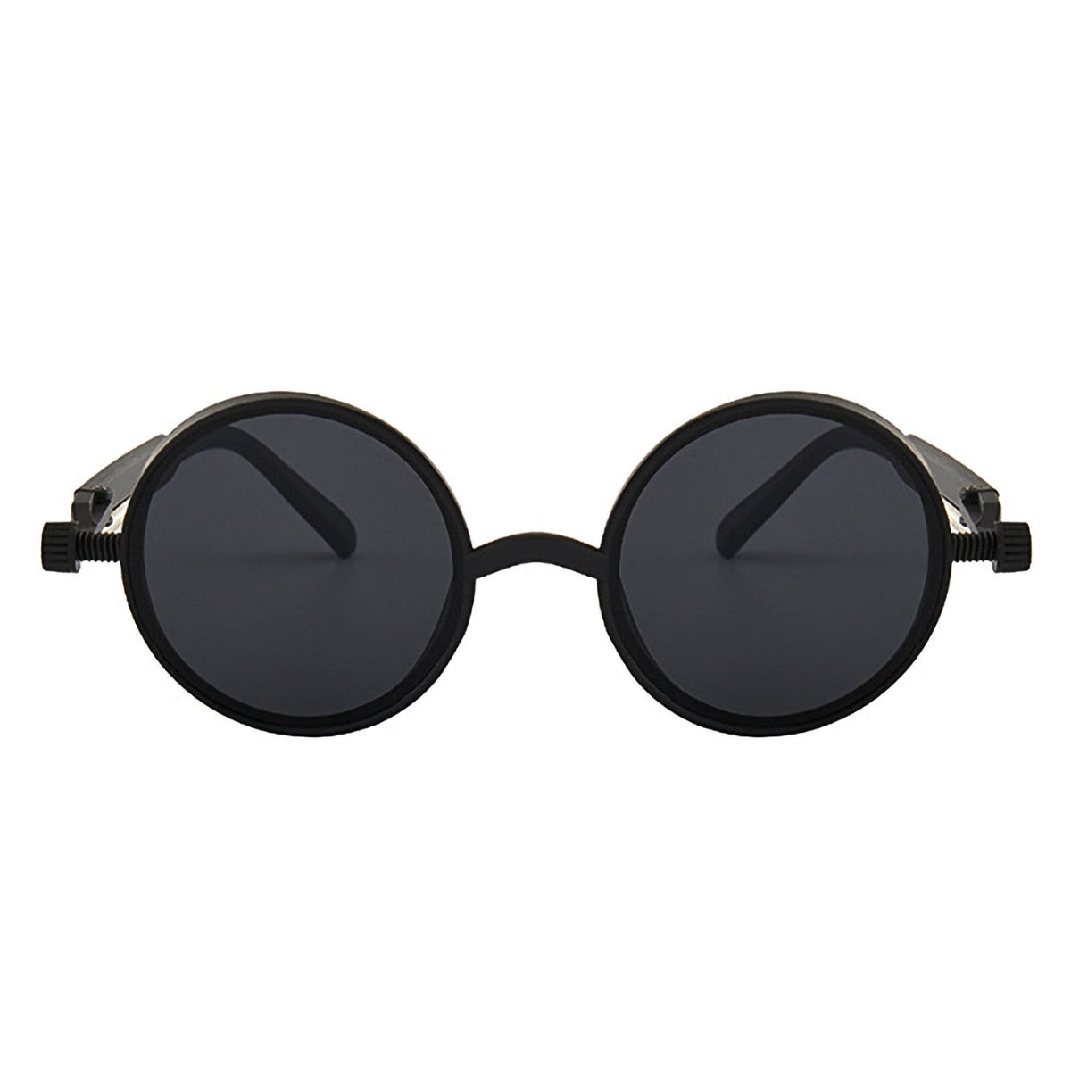 Runde schwarze Steampunk-Sonnenbrille aus Kunststoff