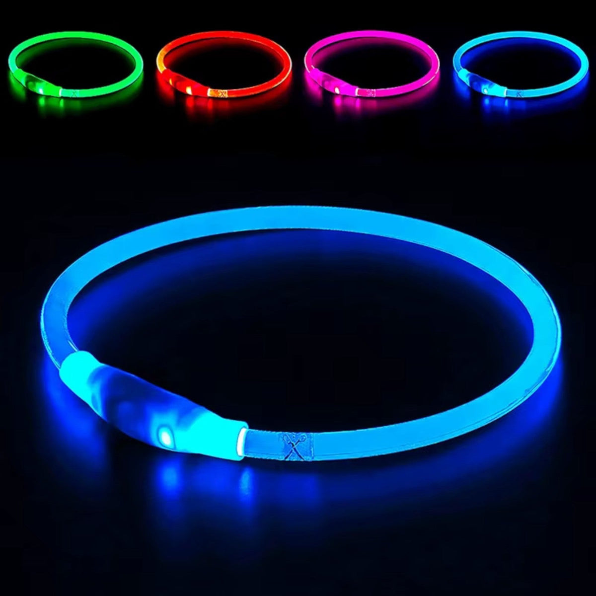 Kürzbares LED-Hundehalsband mit USB-Akku