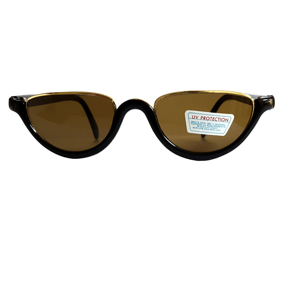 Schwarz-goldene Vintage Damen-Sonnenbrille
