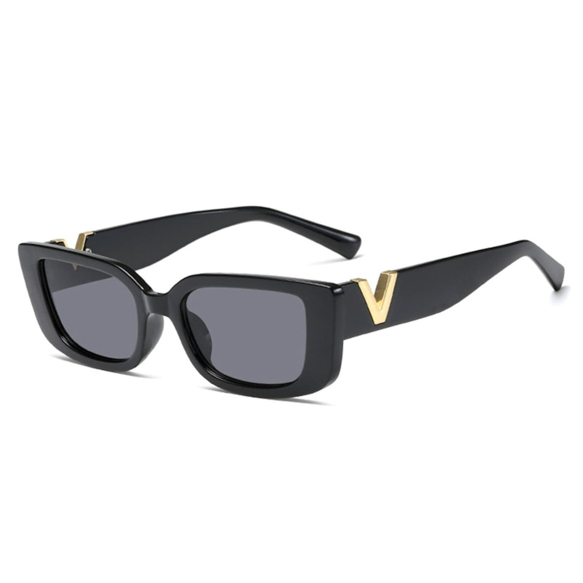 Schwarze Cat-Eye-V-Sonnenbrille