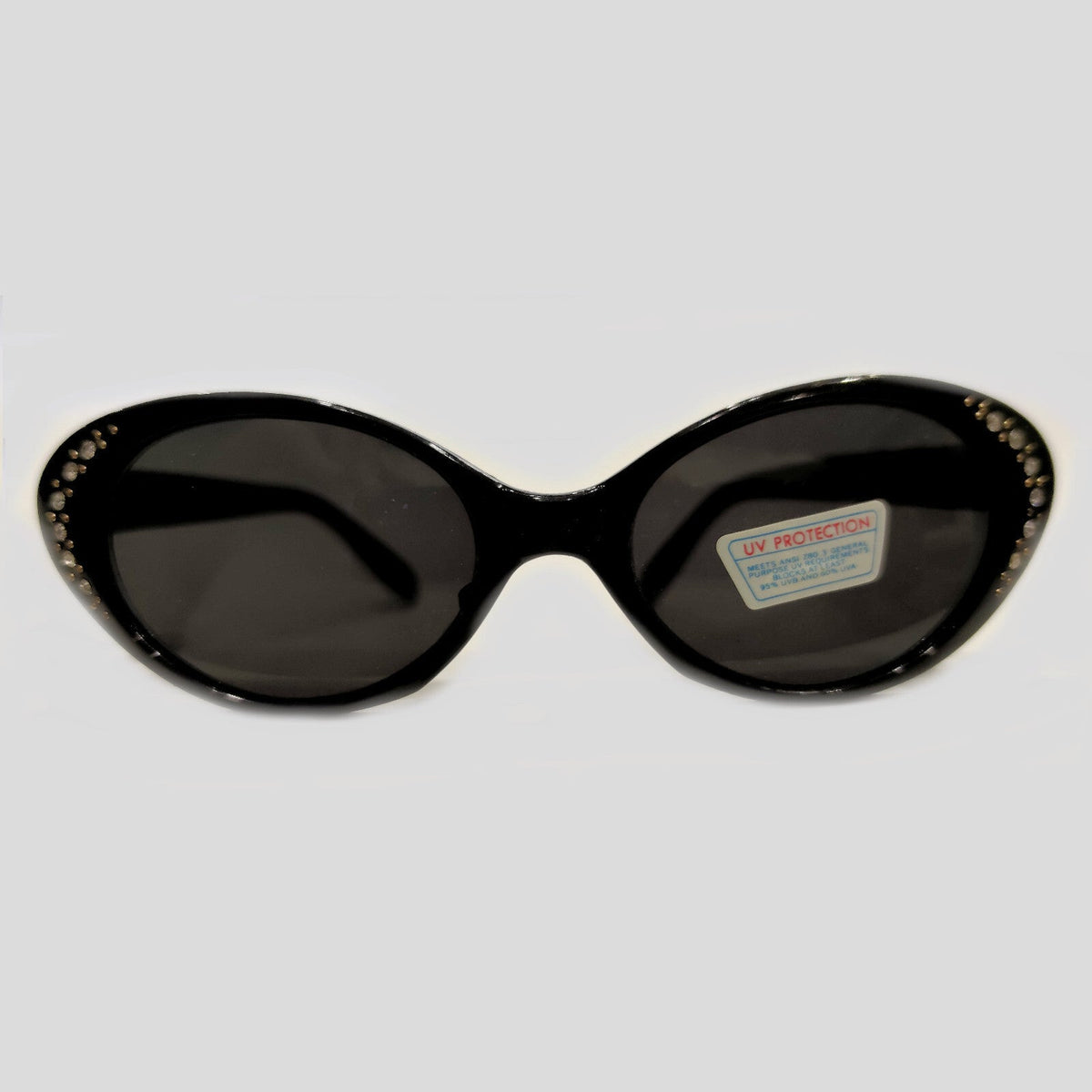 Schwarze Cat-Eye-Sonnenbrille mit Strass