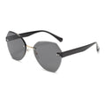 Ovale rahmenlose Designer-Sonnenbrille Schwarz-Grau