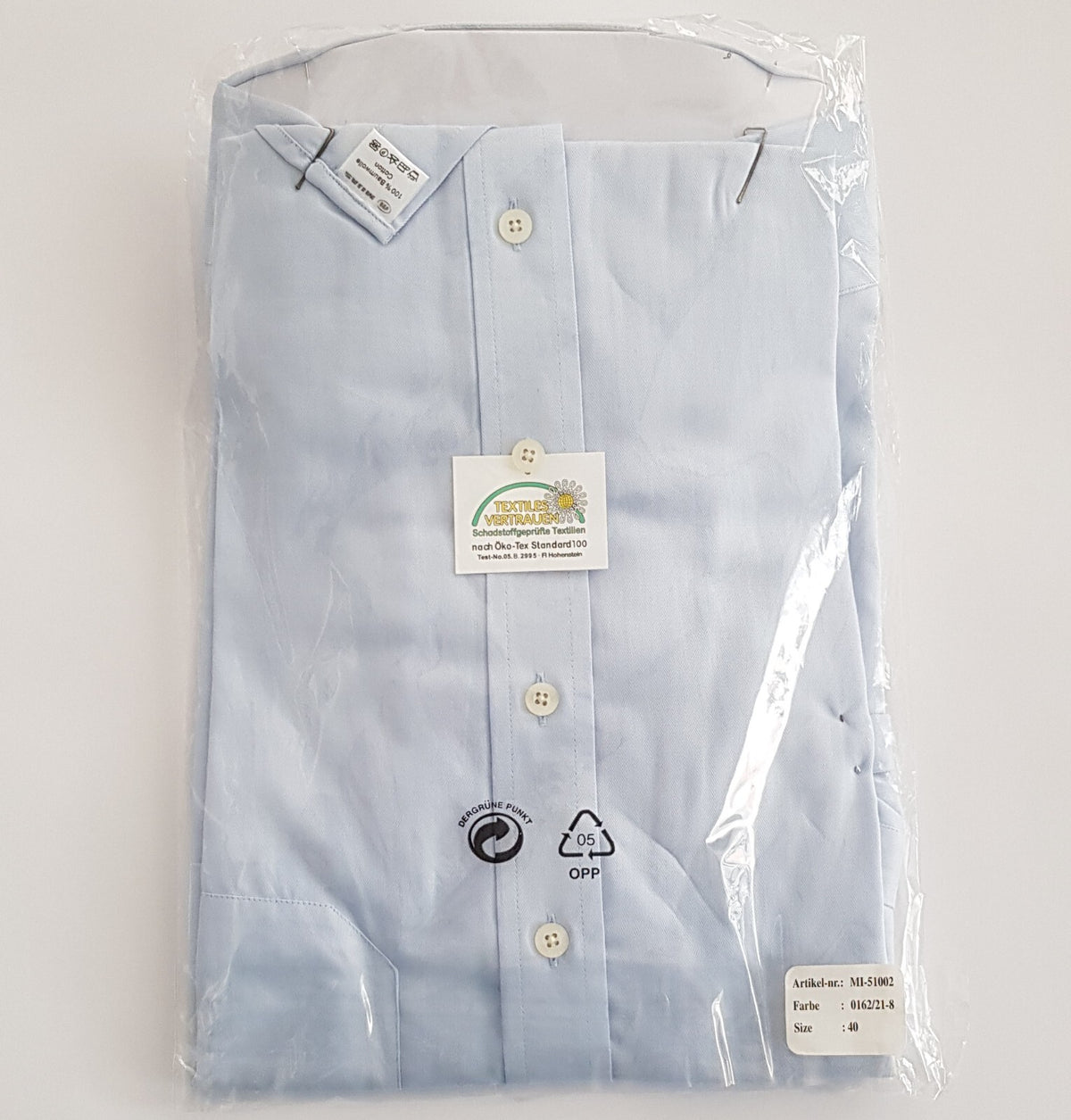 Original Mijas Herren Business Hemd Kent Langarm Blau Regular Gr. 40 - 3KShop.de