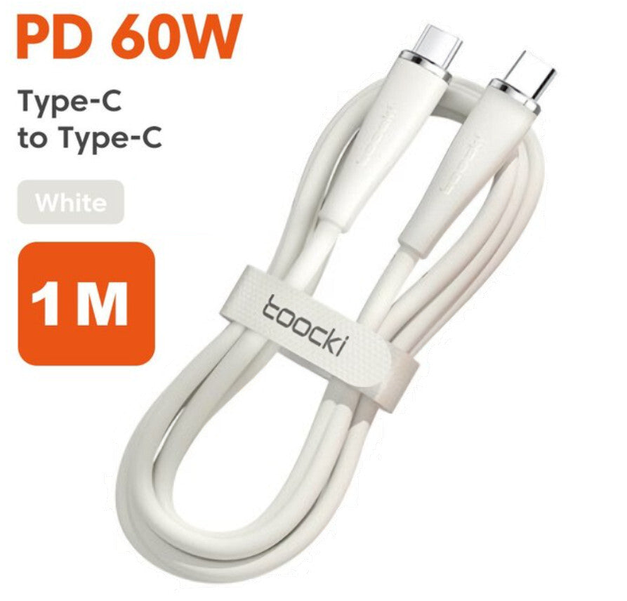 60 Watt Turbo Schnell Ladekabel USB Typ C Datenkabel Handy Silikon Nylon Toocki - 3KShop.de