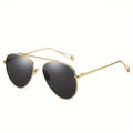 Gold-dunkelgraue Piloten-Sonnenbrille