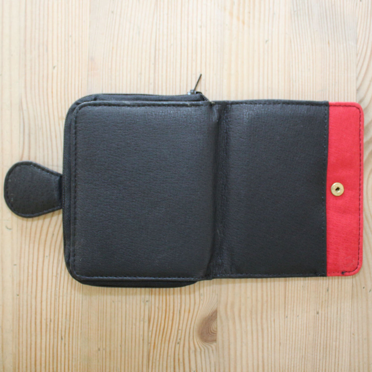 Herren Geldbeutel Portemonnaie Geldbörse Brieftasche Schwarz Rot G1220 - 3KShop.de