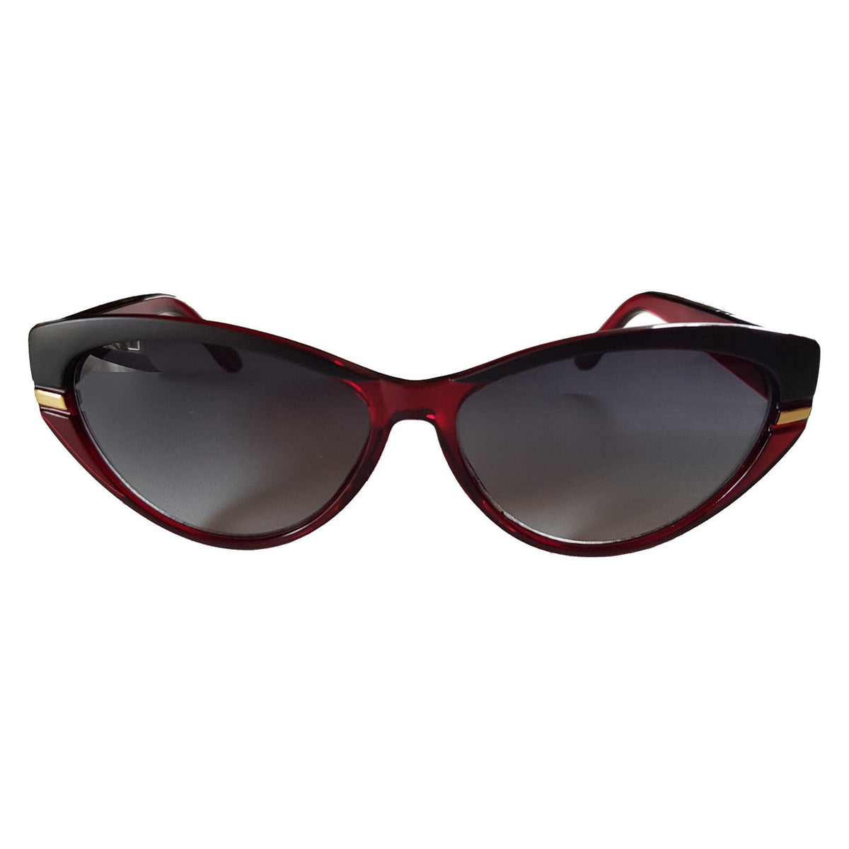 Cat-Eye-Sonnenbrille Matt-Schwarz und Braun