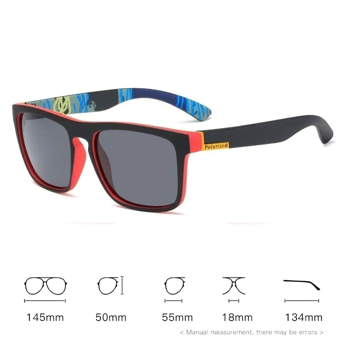 Schwarz-rote polarisierte Sonnenbrille