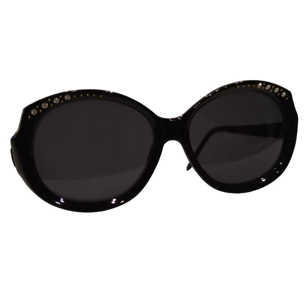 Schwarze Cat-Eye-Sonnenbrille mit Strass