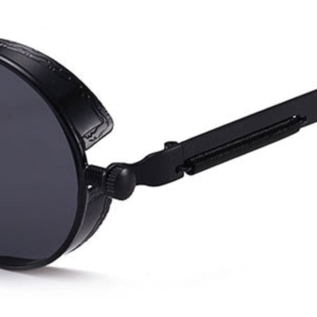 Runde schwarze Steampunk-Sonnenbrille