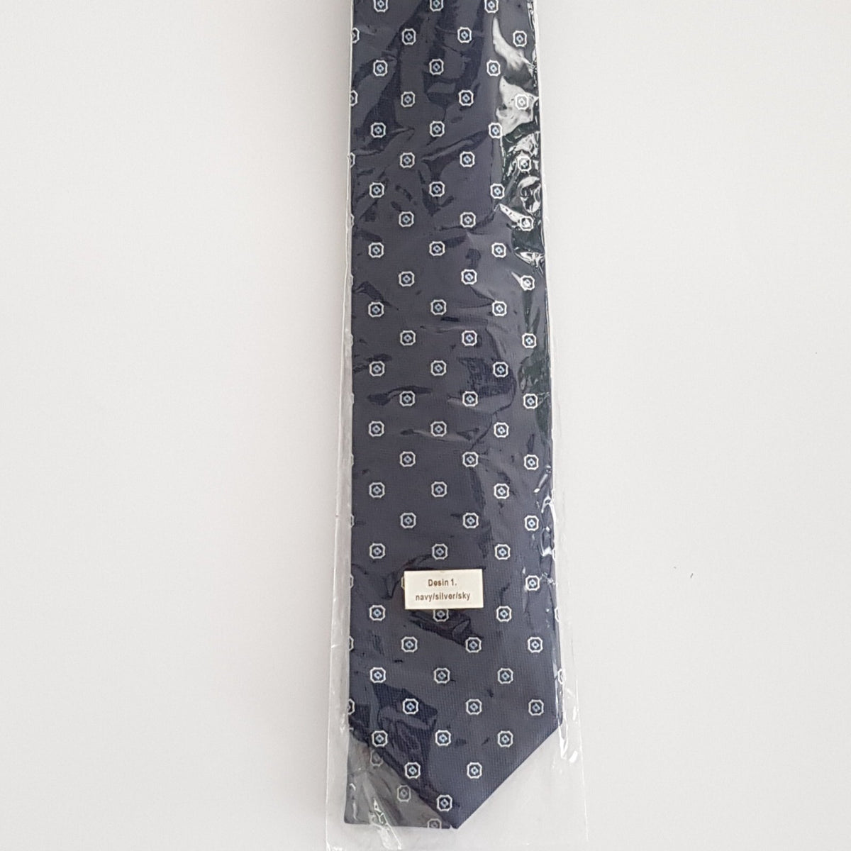 Original Mijas Herren Anlass / Business Krawatte Navyblau Silber Sky - 3KShop.de