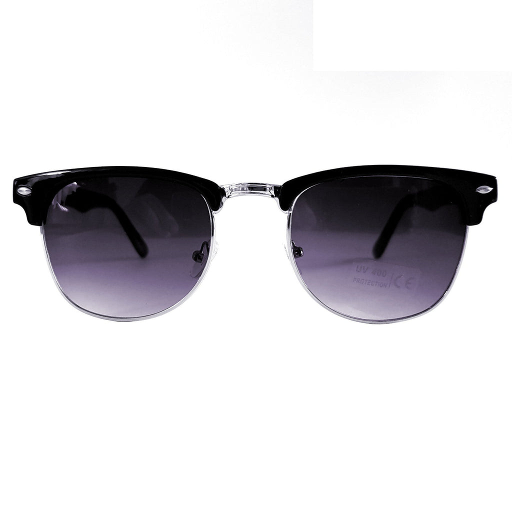Schwarz-silberne Vintage Sonnenbrille