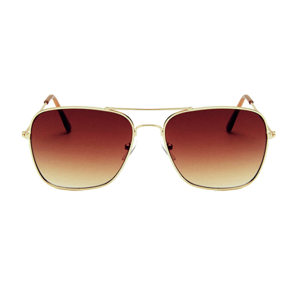 Gold-braune Piloten-Sonnenbrille mit UV400-Schutz