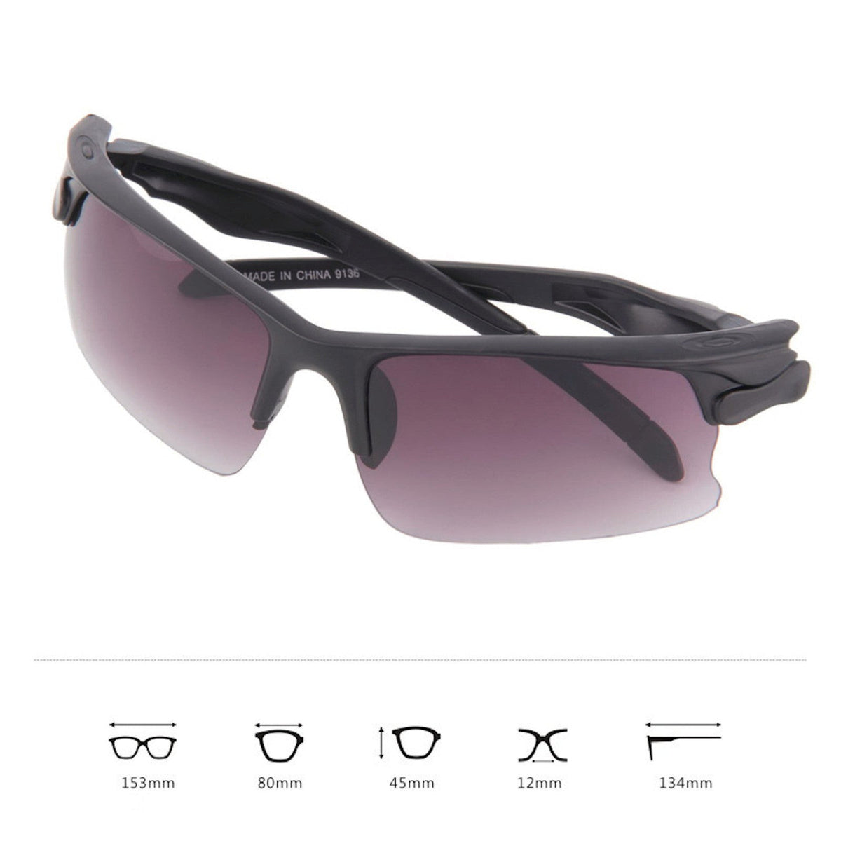 Schwarze Sport-Sonnenbrille X3 für Rennrad
