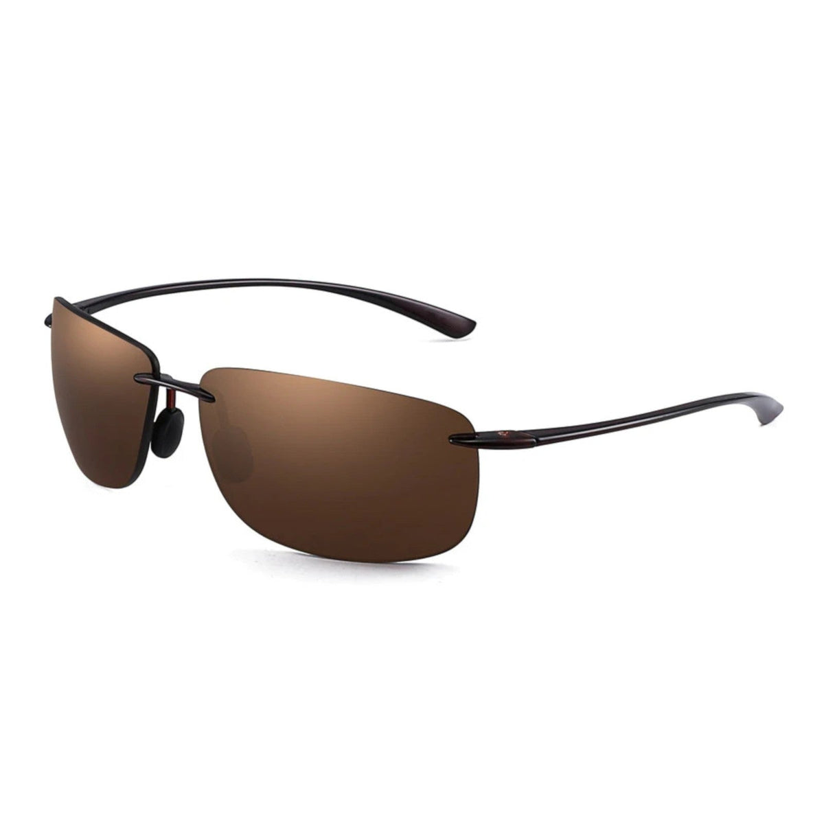 Rahmenlose Matrix-Sportbrille mit braunen Gläsern