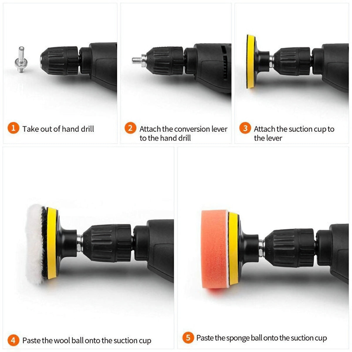 Polierteller Polier Set Polierpads Klett Schwamm Polierscheibe 11 teilig 80mm - 3KShop.de