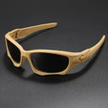 Schwarz-braune Sport-Sonnenbrille aus Polycarbonat