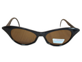 Schwarze Cat-Eye-Sonnenbrille mit braunen Gläsern
