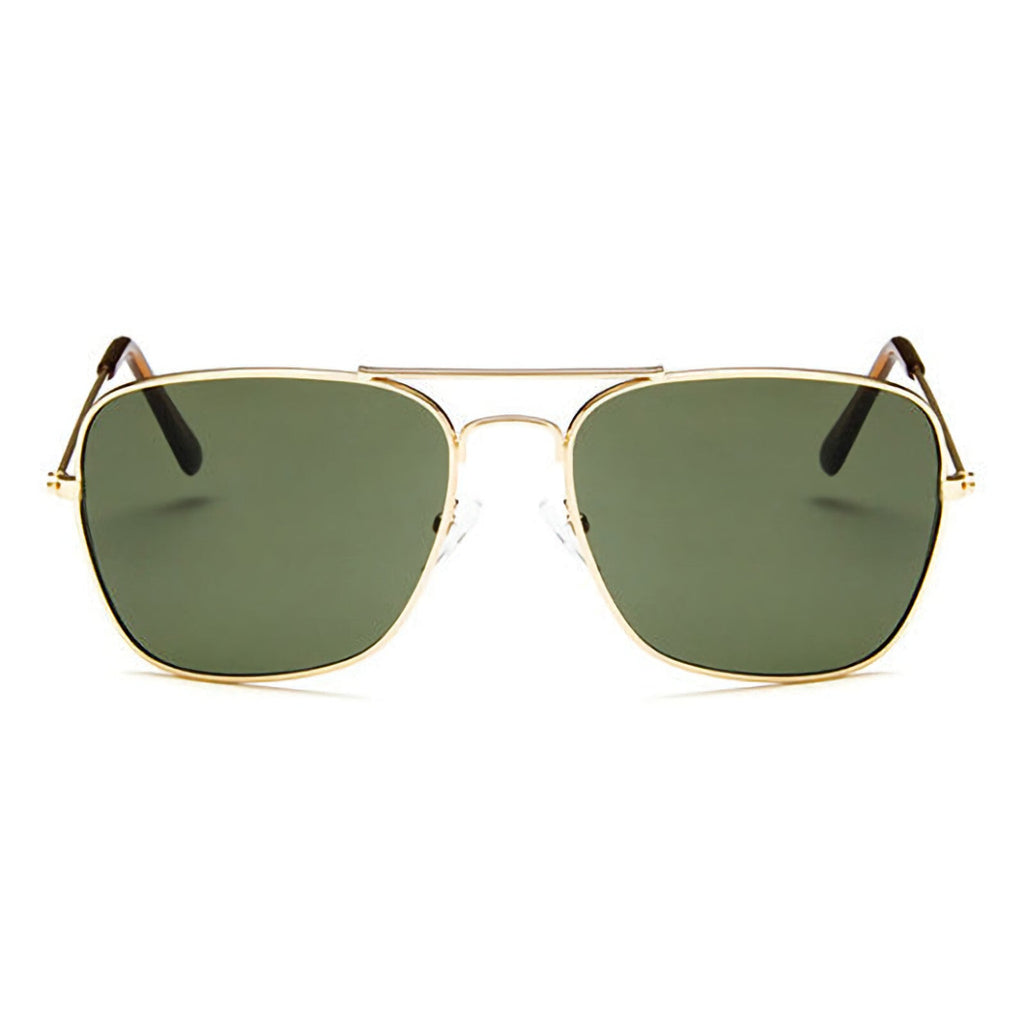 Gold-grüne Piloten-Sonnenbrille