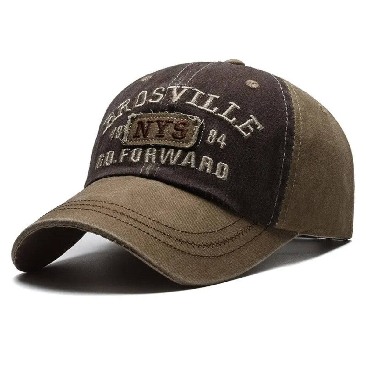 Brosville Vintage-Basecap aus Baumwolle mit Retro-Stickerei