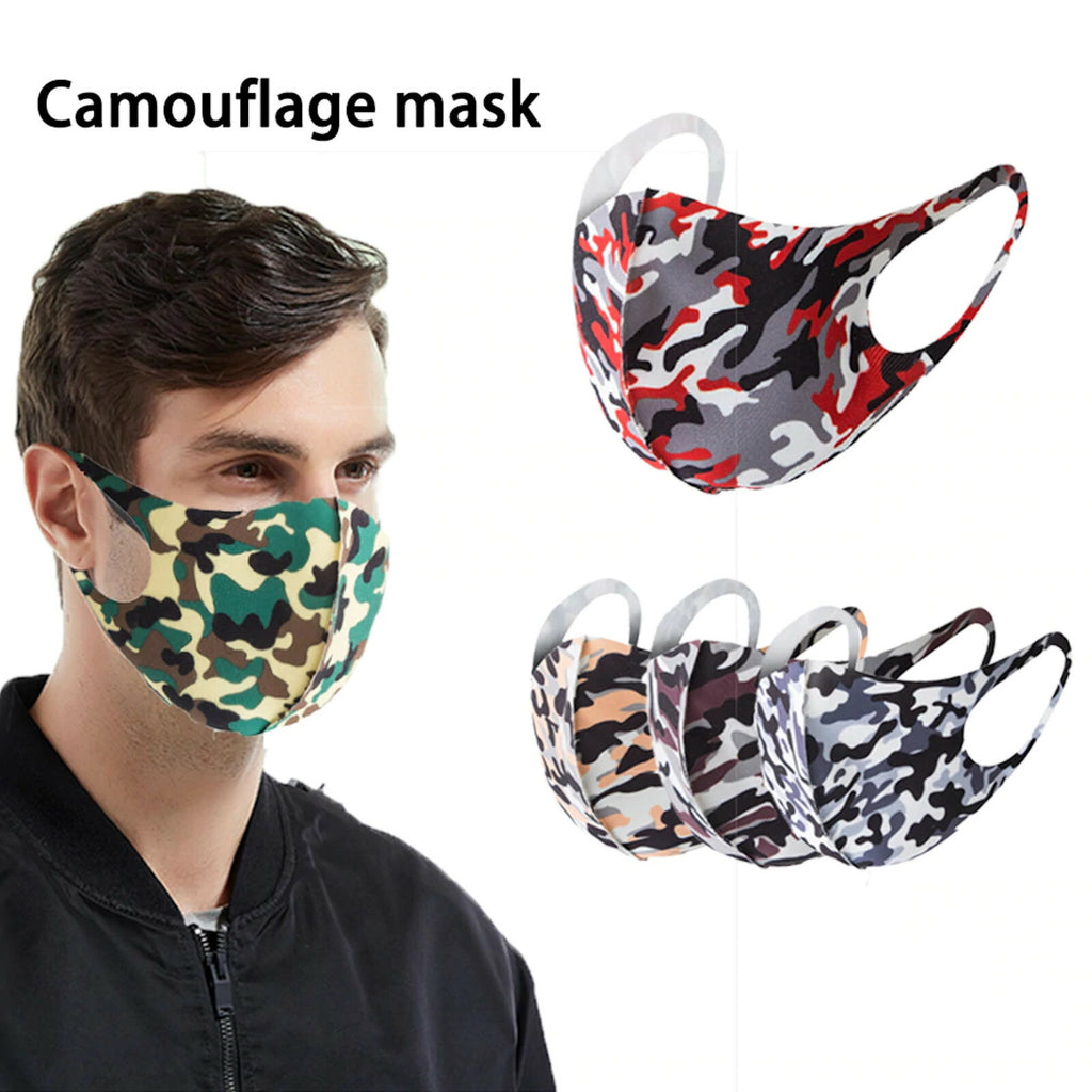 5 x Mundschutz Behelf-Mund-Nasen-Atem-Schutz Maske Waschbar Camouflage - 3KShop.de