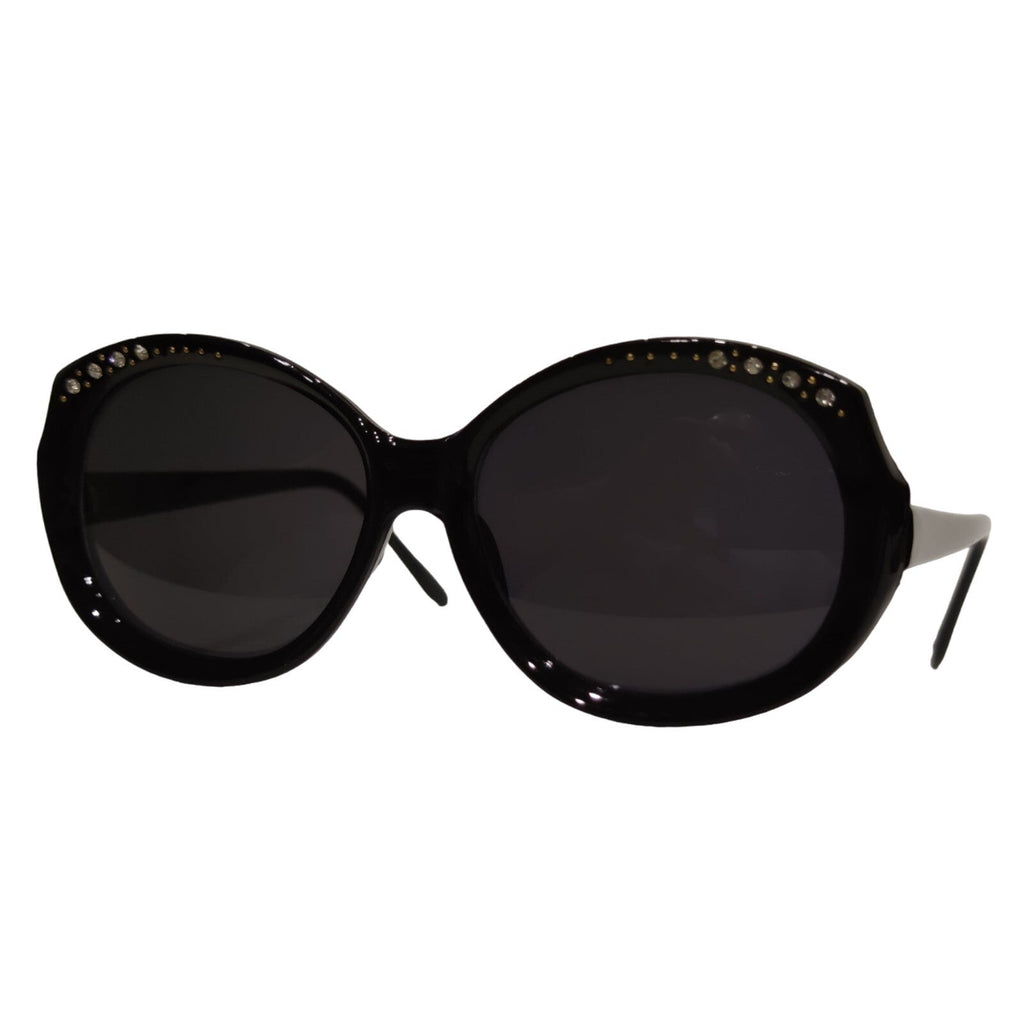 Schwarze Cat-Eye-Sonnenbrille mit Strass