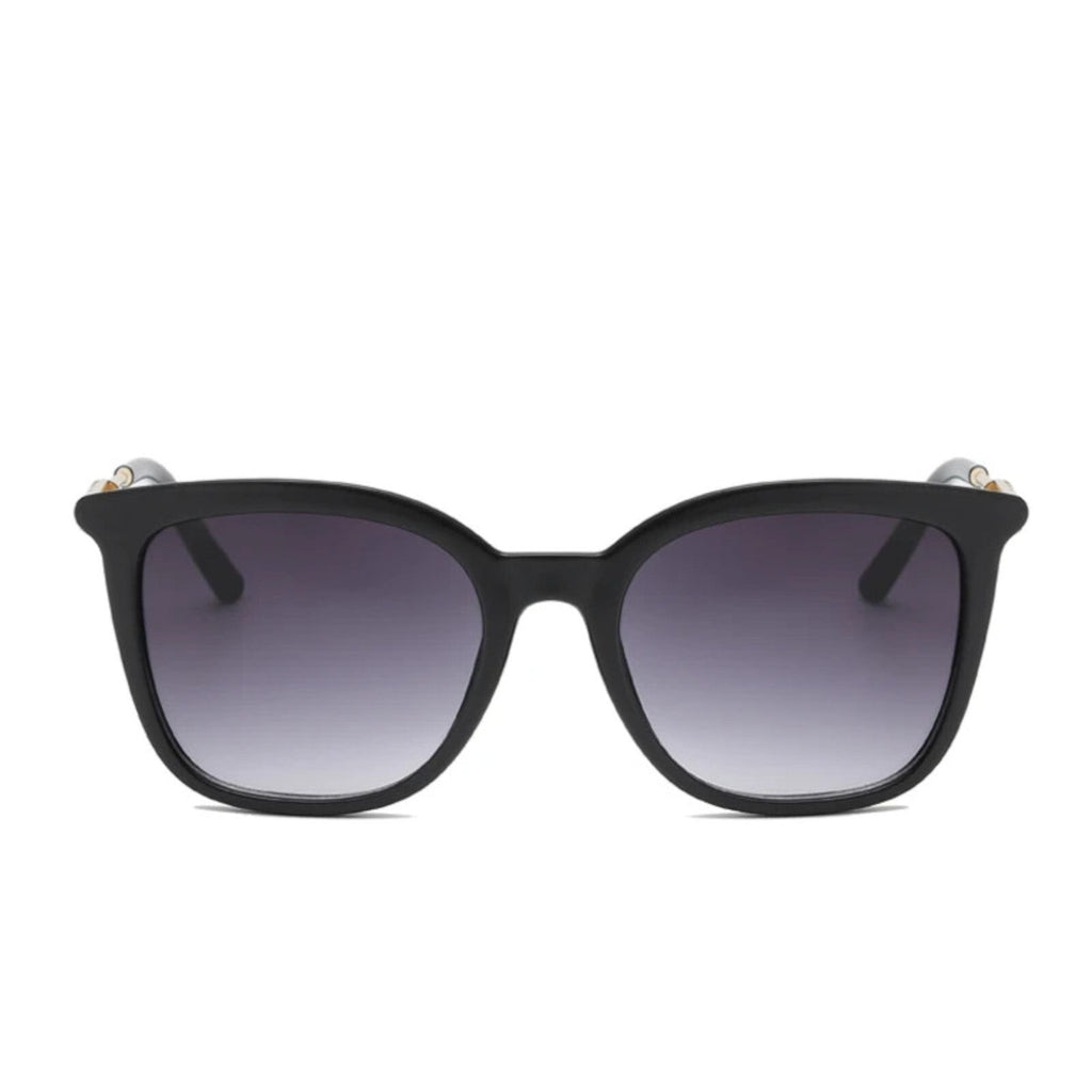 Oversized Cat-Eye-Sonnenbrille Schwarz-Gold