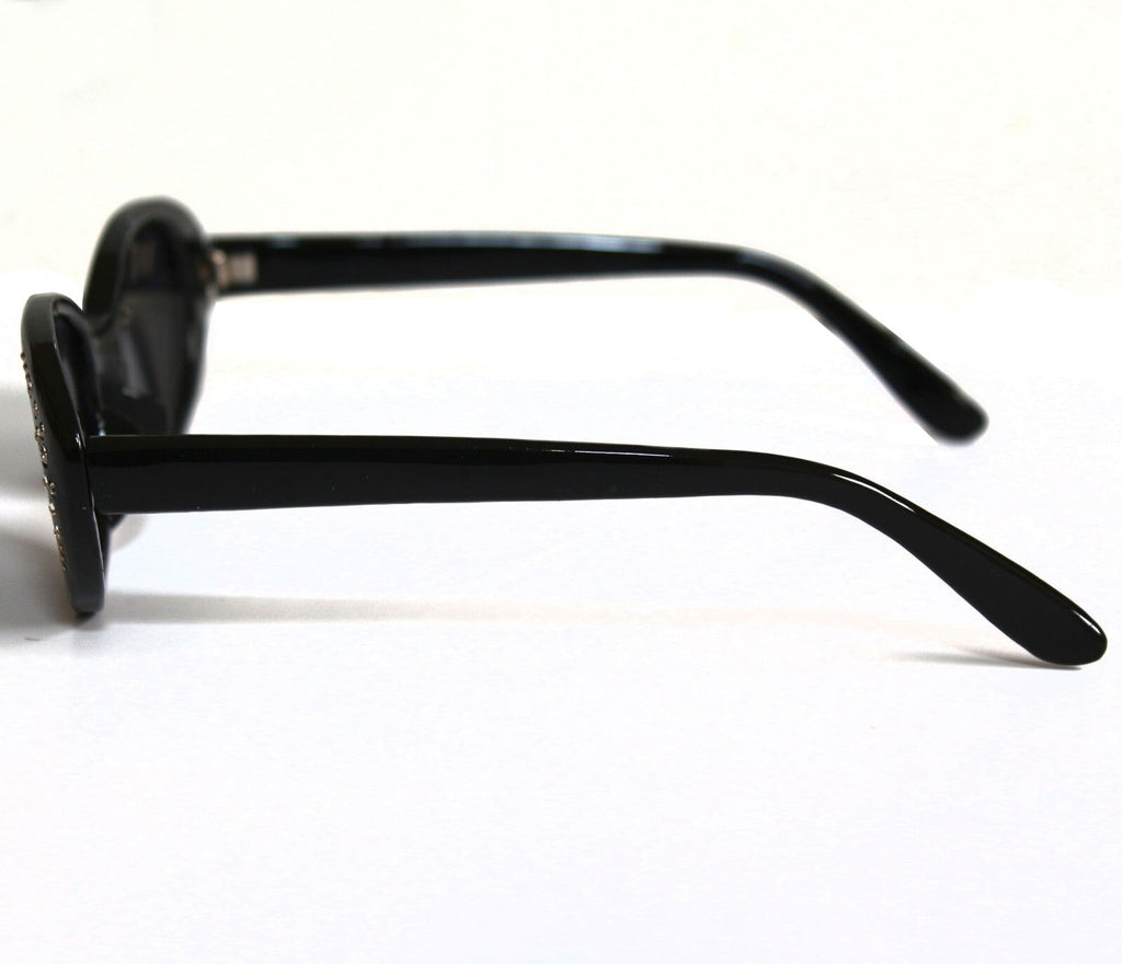 Schwarze Cat-Eye-Sonnenbrille mit Strass