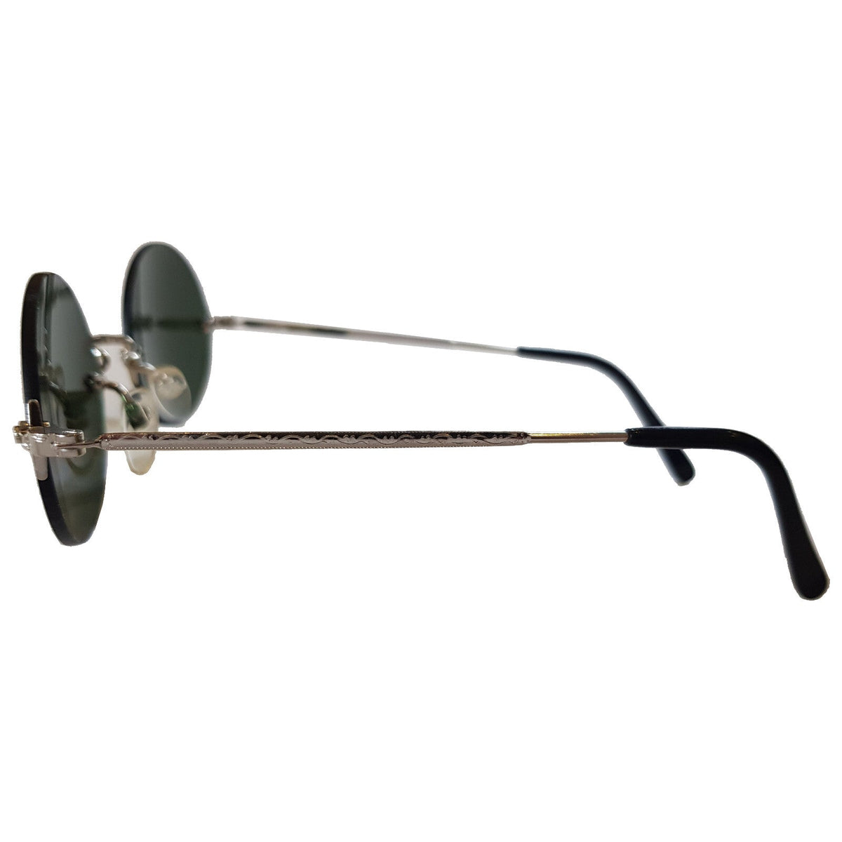 Runde silber-grüne Steampunk-Sonnenbrille verspiegelt