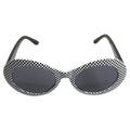 Schwarz-weiß karierte Cat-Eye-Partybrille