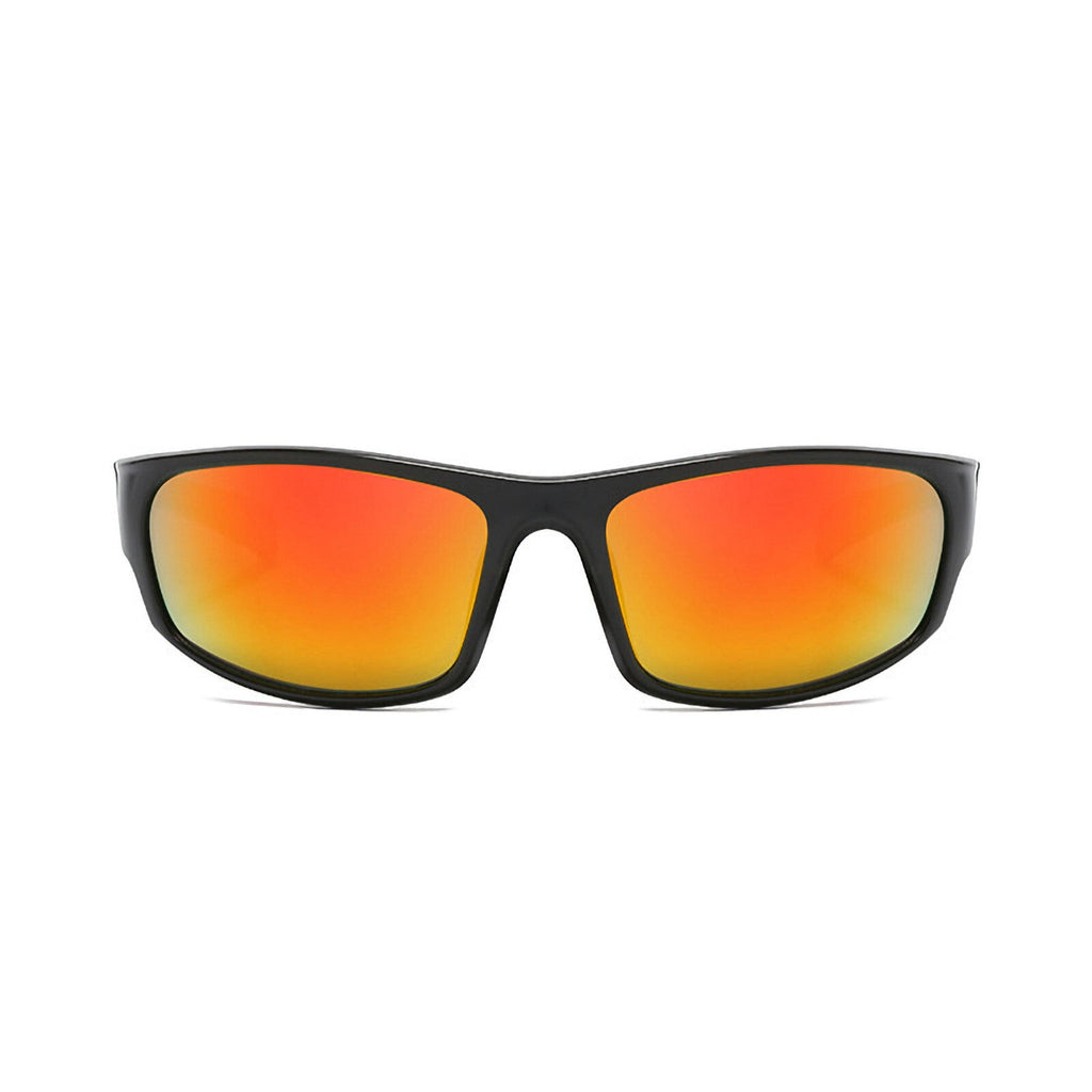 Schwarz-orange Sport-Sonnenbrille X8 verspiegelt