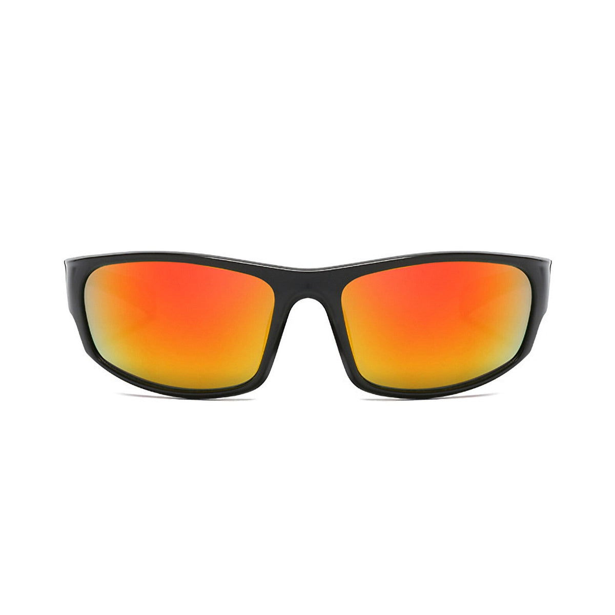 Schwarz-orange Sport-Sonnenbrille X8 verspiegelt