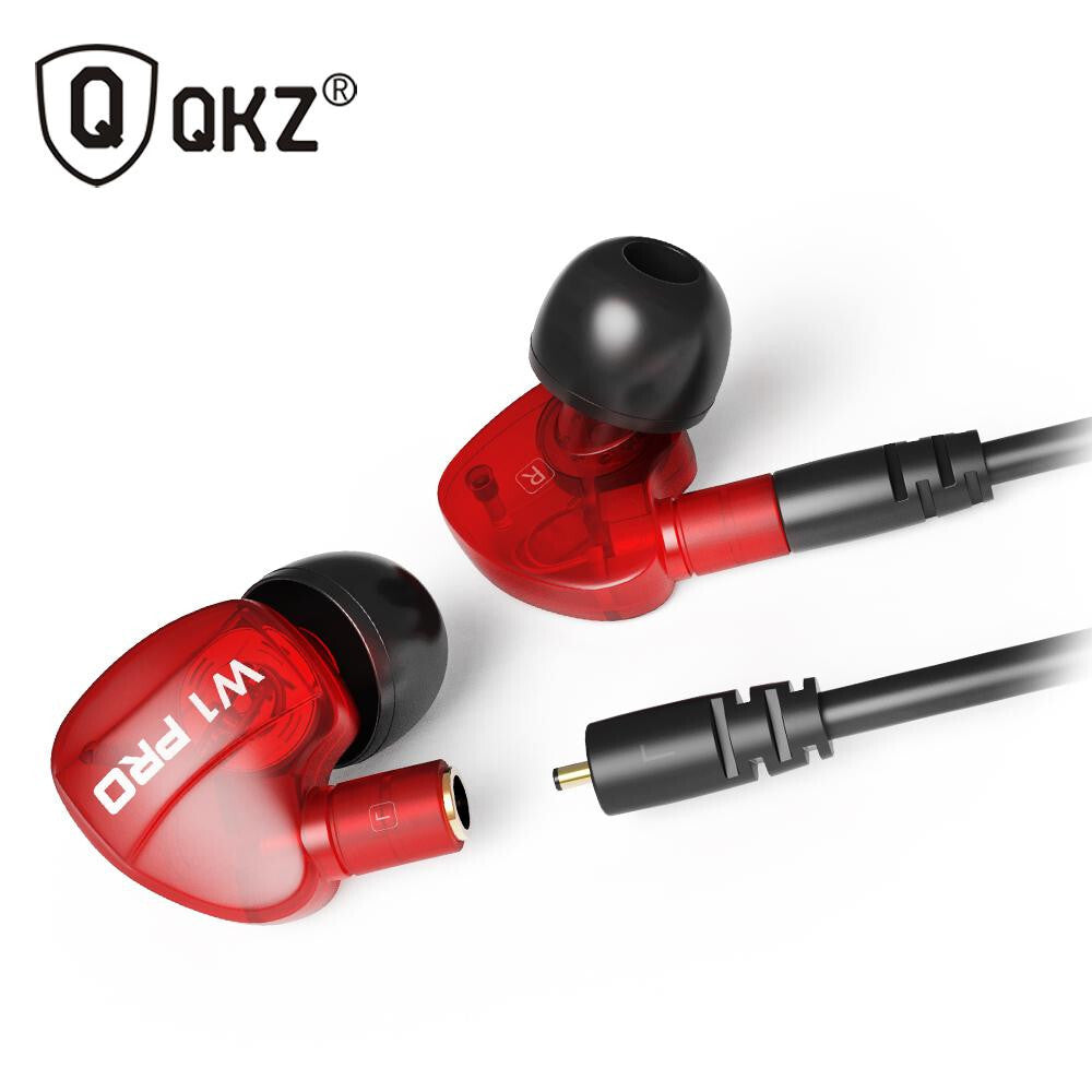Super Bass High-End In Ear Kopfhörer QKZ W1 Rot Ohrhörer austauschbare Kabel - 3KShop.de