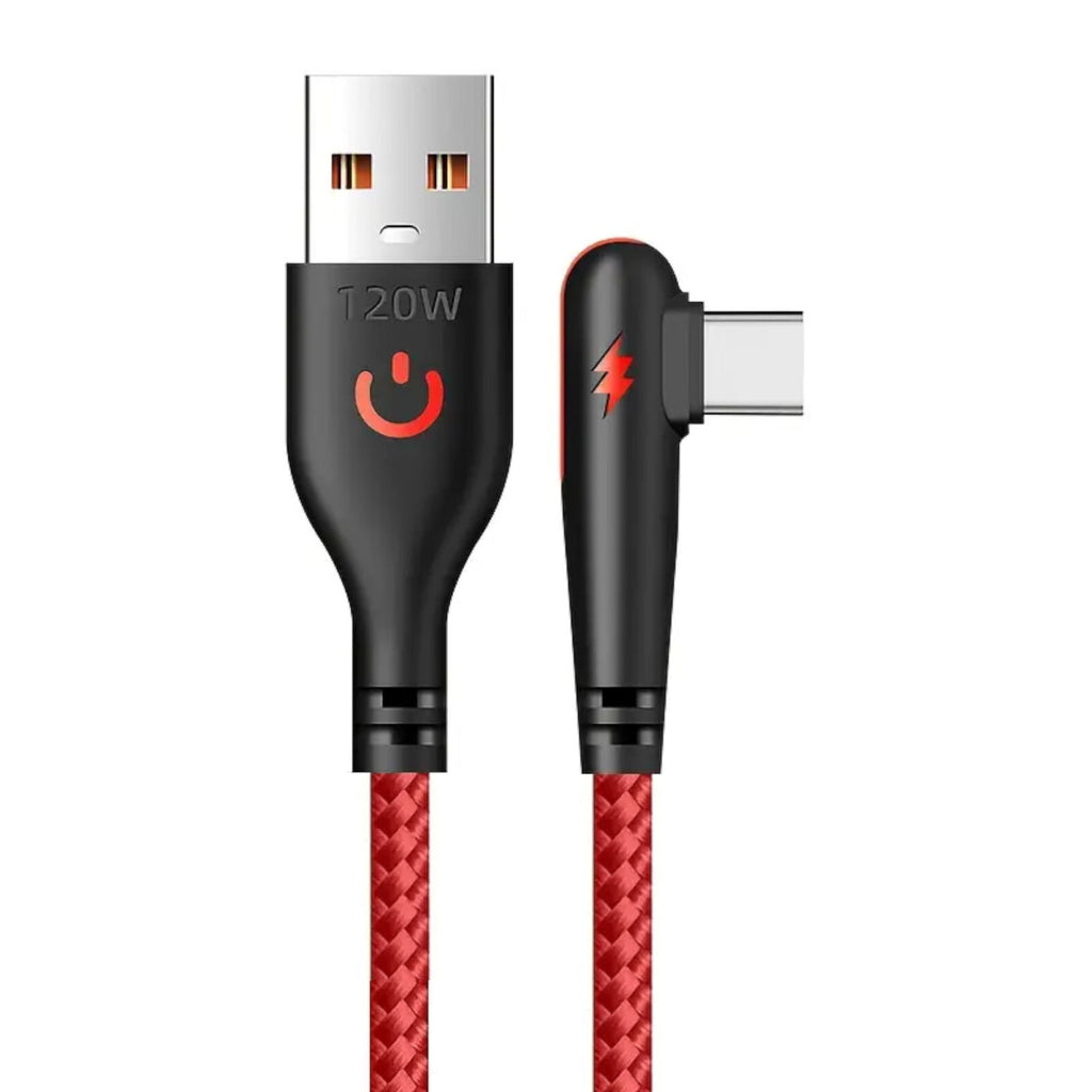 1m 2m Schnell Ladekabel USB Typ C Daten Handy Silikon Winkelstecker - 3KShop.de