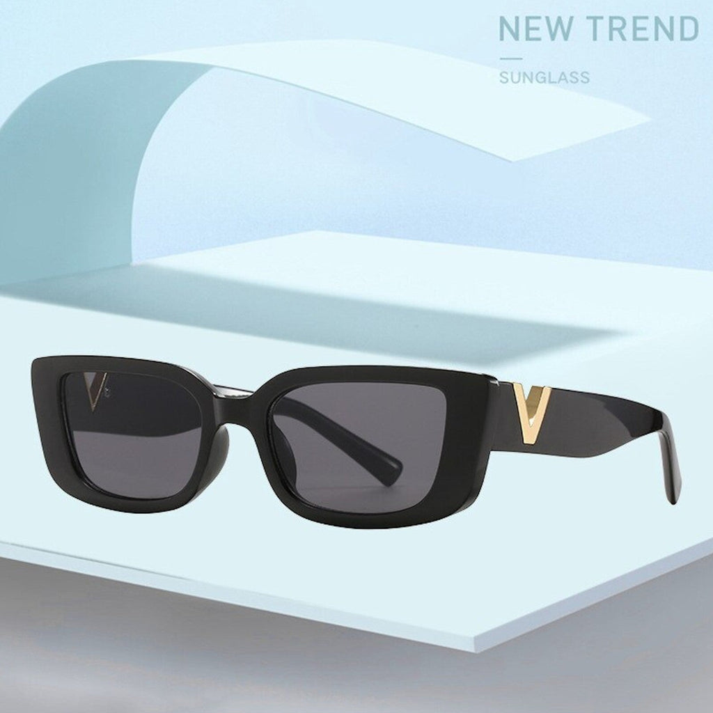 Schwarze Cat-Eye-V-Sonnenbrille